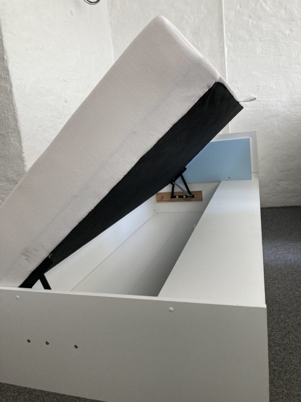 Lenart seng med oppbevaring 90x200 hvitmalt - Bilde 2